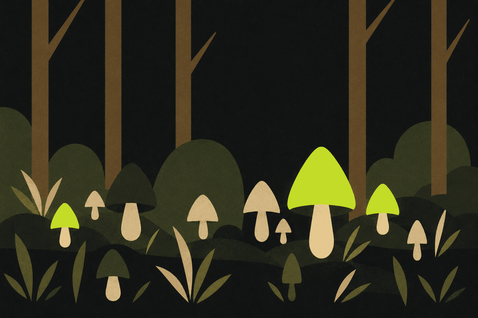 Forest floor at night